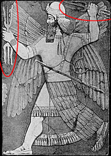 Ο Βαβυλώνιος θεός Marduk, της βλάστησης, της δικαιοσύνης και της μαγείας, εμφανίζεται και αυτός να κρατάει το διπλό Έψιλον.