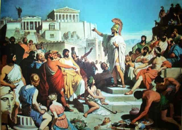 Ο Περικλή αγορεύει στην Πνύκα