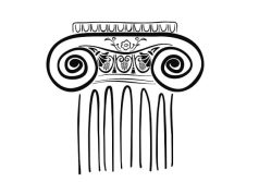 Έλληνες αυτόχθονες, ανέκαθεν εντόπιοι ιωνικός κίονας σε σχέδιο