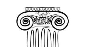 Έλληνες αυτόχθονες, ανέκαθεν εντόπιοι ιωνικός κίονας σε σχέδιο