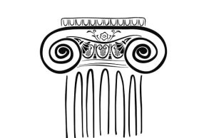 Έλληνες αυτόχθονες, ανέκαθεν εντόπιοι ιωνικός κίονας σε σχέδιο