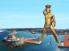 Ο Κολοσσός της Ρόδου Δεν ήταν Όπως μας Έμαθαν Κολοσσός της Ρόδου με τα πόδια σε διάσταση