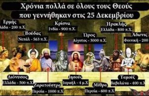 Το Ελληνικό «Τριέσπερον» και Προχριστιανικές Θεογεννήσεις