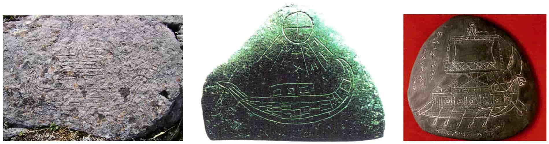 Το αρχαιότερο πλοίο των ακτών των Βίκινγκς, το Hjortspring, έχει τη μορφή των πετρόγλυφων μινωικών καραβιών