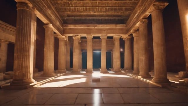 εσωτερικό αρχαιοελληνικού ναού