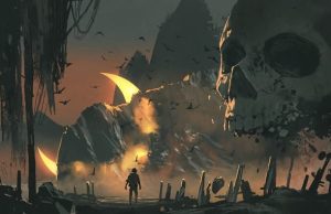 ΓΙΓΑΝΤΕΣ ΥΠΗΡΧΑΝ και ΖΟΥΝ ΑΚΟΜΑ αλλά, ΔΕΝ ΕΙΝΑΙ απο ΕΔΩ… Ενας άνθρωπος περπατά σε μια μυστηριώδη χώρα με ένα γιγάντιο κρανίο στην είσοδο