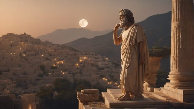 Ο Σωκράτης κοιτάζει τη Σελήνη