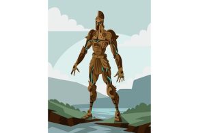 Τάλως: Ο Προστάτης των Νόμων της Ευρώπης και της Κρήτης Τάλως σε στυλ κόμικ