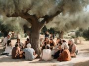 Ποιοι Ήταν Πραγματικά οι Γεφυραίοι; αρχαίοι έλληνες κάθονται κάτω από ένα δέντρο