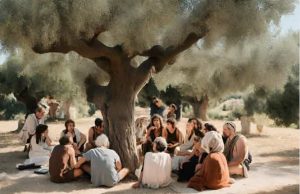 Ποιοι Ήταν Πραγματικά οι Γεφυραίοι; αρχαίοι έλληνες κάθονται κάτω από ένα δέντρο