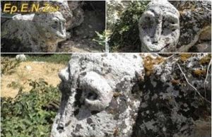 Το ερπετοειδές κεφάλι στην Κρήτη, κοντά σε εκκλησάκι