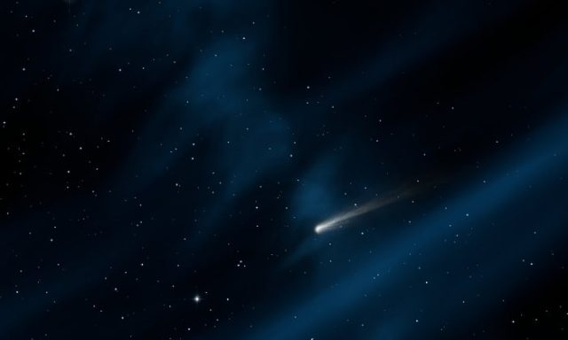κομήτης στο σκοτεινό διάστημα