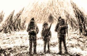 Σαμπάλα: Το Mυστηριώδες Βασίλειο των Ιμαλαίων Τρεις άνδρες στέκεται στην είσοδο σπηλαίου