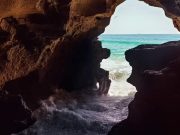 Η «Σπηλιά του Ηρακλή» στις Ακτές του Ατλαντικού Αποψη των Σπηλαίων του Ηρακλή στο Ακρωτήριο Σπάρτελ, Μαρόκο