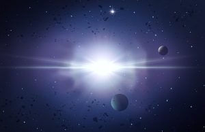 Επιτολή Σείριου μαζί με τον Ήλιο και Ενεργοποίηση Νερού Θαλασσών Ουράνια σώματα με φόντο ουρανό και με λάμψη αστέρα στο κέντρο