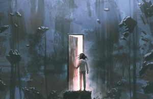 Κατά το Χειμερινό Ηλιοστάσιο Ανοίγουν οι Πύλες Παιδί στέκεται σε ένα σκοτεινό μέρος και ανοίγει μια πόρτα