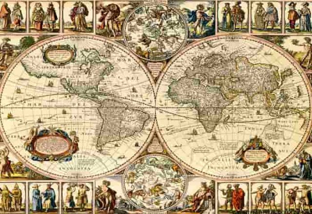 παλαιός παγκόσμιος χάρτης