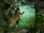 Οι Μαχητές του Φωτός και τα Σημάδια τους Ένας από του Μαχητές του Φωτός, στο δάσος, μα μανδύα, βέλη και τόξο.