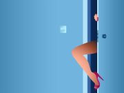 Ανέκδοτο. Ένας παντρεμένος επιχειρηματίας συναντά σε ένα επαγγελματικό ταξίδι ένα πανέμορφο κοpίτσι το σέξι πόδι γυναίκας με κόκκινο παπούτσι που βγαίνει από μία πόρτα.