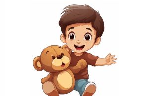 Ανέκδοτο: Μία οικογένεια έχει ένα παιδί που δεν μιλάει ποτέ Χαριτωμένο μικρό αγόρι κρατώντας αρκουδάκι