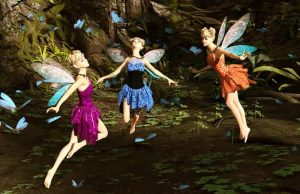 Οι Νεράιδες και τα Απλωμένα Ρούχα του Μωρού οι νεράιδες που πετούν και είναι τρεις