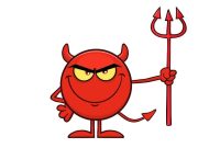 Ανέκδοτο. Πεθαίνει ένας τυπάκος και πάει καρφί στην κόλαση Χαρακτήρας Emoji Devil Cartoon