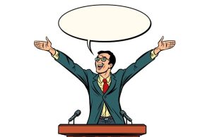 Ανέκδοτο: Ο προεκλογικός λόγος πολιτικός που μιλά στο βάθρο