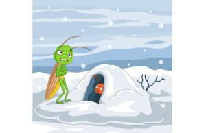 Ανέκδοτο: Κατακαλόκαιρο ένας τζίτζικας κάθεται σε ένα δέντρο με γυαλιά ηλίου Χειμώνας με χιόνια ο τζίτζικας είναι έξω από το χιονισμένο σπίτι του μέρμηγκα