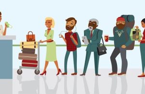 Ανέκδοτο: Ο Κωστίκας και ο Γιωρίκας ελέγχουν το διαβατήριο ενός μαύρου επιβάτη Οι επιβάτες που περιμένουν να το check-in στο αεροδρόμιο