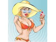 Ανέκδοτο: Ο Γύφτος και η ξανθιά κουκλάρα στο κοσμηματοπωλείο Pin-up σέξι μπικίνι γυναίκα με παγωτό στην παραλία