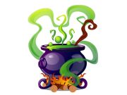 Ανέκδοτο: Το μαγικό φίλτρο Καζάνι με βραστό πράσινο μαγικό φίλτρο