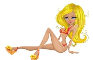 Ανέκδοτο: Μια δίμετρη ξανθιά κουκλάρα πάει στον γυναικολόγο ξανθιά Κοπέλα με κόκκινο μπικίνι