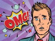 Ανέκδοτο: Δώσε Χαιρετίσματα στον μπαμπά OMG pop art, άντρας ξαφνιάζεται