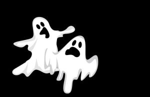 Ανέκδοτο: Τρία παιδιά λένε τρομακτικές ιστορίες δύο λευκά φαντάσματα σε μαύρο φόντο