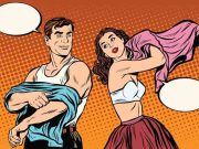 Ανέκδοτο: Μια γυναίκα μπαίνει σε έναν οίκο αvoxής με άντρες άντρας και γυναίκα σε σκίτσο