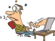 Ανέκδοτο: Ο Κώστας πονά στο δεξί χέρι όταν το κάνει πάνω κάτω Άντρας καρτούν δέχεται μπουνιά από υπολογιστή