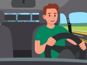 Ανέκδοτο: Η ξανθιά με την Ferrari στην παραλιακή και ο νταλικέρης που τα έχει πάρει στο κρανία μαζί της Ενας άντρας οδηγεί αυτοκίνητο. εσωτερικό του αυτοκινήτου