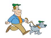 Ανέκδοτο: Άσε με ήσυχο κυρά μου, είμαι παντρεμένος Άνδρας καρτούν βγάζει βόλτα το σκύλο του