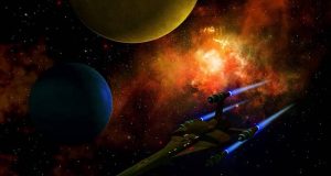 Νίκη των Φωτεινών Δυνάμεων. Ο Θρίαμβος της Γης διαστημόπλοιο στο διαστημα από τη Νίκη των Φωτεινών Δυνάμεων