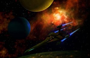 Νίκη των Φωτεινών Δυνάμεων. Ο Θρίαμβος της Γης διαστημόπλοιο στο διαστημα από τη Νίκη των Φωτεινών Δυνάμεων