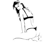 Ανέκδοτο: Ο Κωστίκας και η Σουμέλα νιόπαντρο ζευγάρι και η μάνα του συζύγου σκίτσο γυναίκας με μαγιο