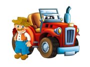 Ανέκδοτο: Ένας αγρότης πάει διακοπές και ζητάει να μην τον ενοχλήσει κανείς γελοιογραφία αγρότης δίπλα στο τρακτέρ του