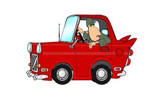 Καμμένο Ανέκδοτο: Καλέ κύριε, μπορείτε να κατεβείτε να με σπρώξετε; οδηγός σε κόκκινο αυτοκίνητο