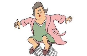 Ανέκδοτο: Προχωράει ένας και ακούει από πάνω του μια γυναίκα να ζητάει βοήθεια πεθερά με ελατήρια στις παντόφλες