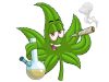 Αστεία Marijuana Leaf Cartoon Χαρακτήρας καπνίζει pot και τσιγαριλίκι