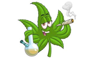 Ανέκδοτο: Ένας τύπος μαστουριάζει όταν βρίσκει ένα μαγικό λυχνάρι Αστεία Marijuana Leaf Cartoon Χαρακτήρας καπνίζει pot και τσιγαριλίκι