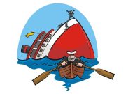 Ανέκδοτο: Ο δίκαιος καπετάνιος και δύο ξανθιές με τα μεγάλα ήθη καπετάνιος σε βάρκα απομακρύνεται από πλοίο που βυθίζεται