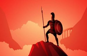 Θησέας εναντίον Περιφήτη Ο θησέας, φιγούρα σε κόκκινο φόντο