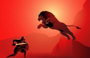 Ο Ηρακλής και το Λιοντάρι της Νεμέας Ο Ηρακλής και το λιοντάρι της Νεμέας σε κόκκινο φόντο