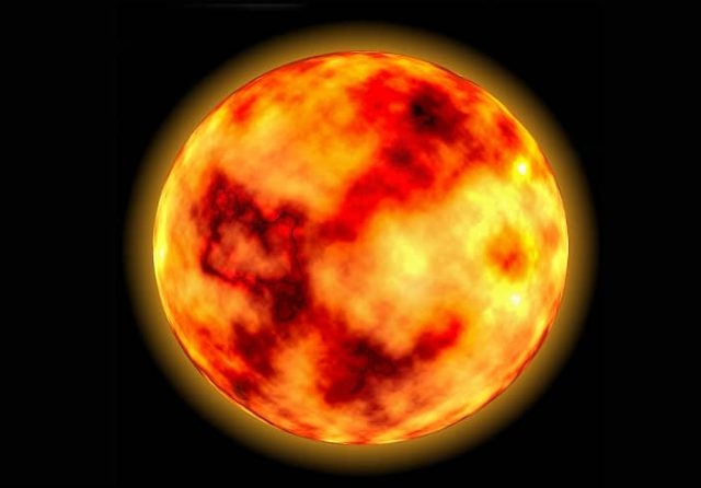 Σχήμα του ήλιου με τις ηλιακές κηλίδες